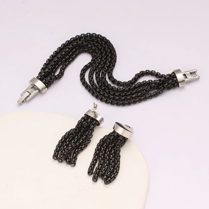 304 Stainless Steel 316 Stainless Steel  18K Gold Plated Tassel Geometric Bracelets Earrings