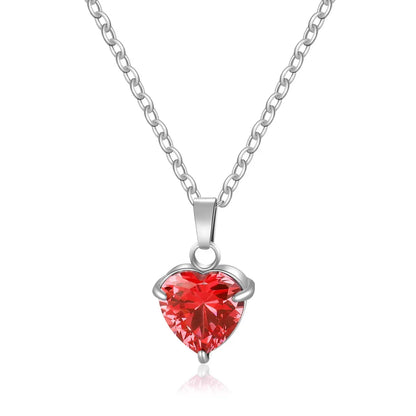 304 Stainless Steel 316 Stainless Steel  Simple Style Classic Style Inlay Heart Shape Zircon Pendant Necklace