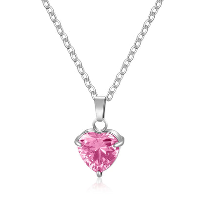 304 Stainless Steel 316 Stainless Steel  Simple Style Classic Style Inlay Heart Shape Zircon Pendant Necklace