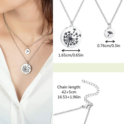 Wholesale Jewelry Basic Modern Style Classic Style Round Dandelion 304 Stainless Steel Silver Plated Pendant Necklace