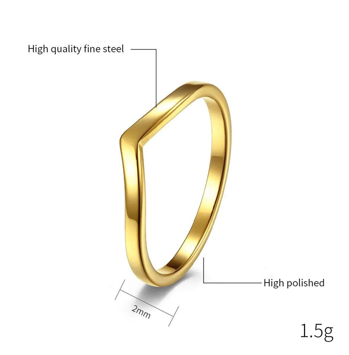 304 Stainless Steel Basic Simple Style Classic Style Peach Rings