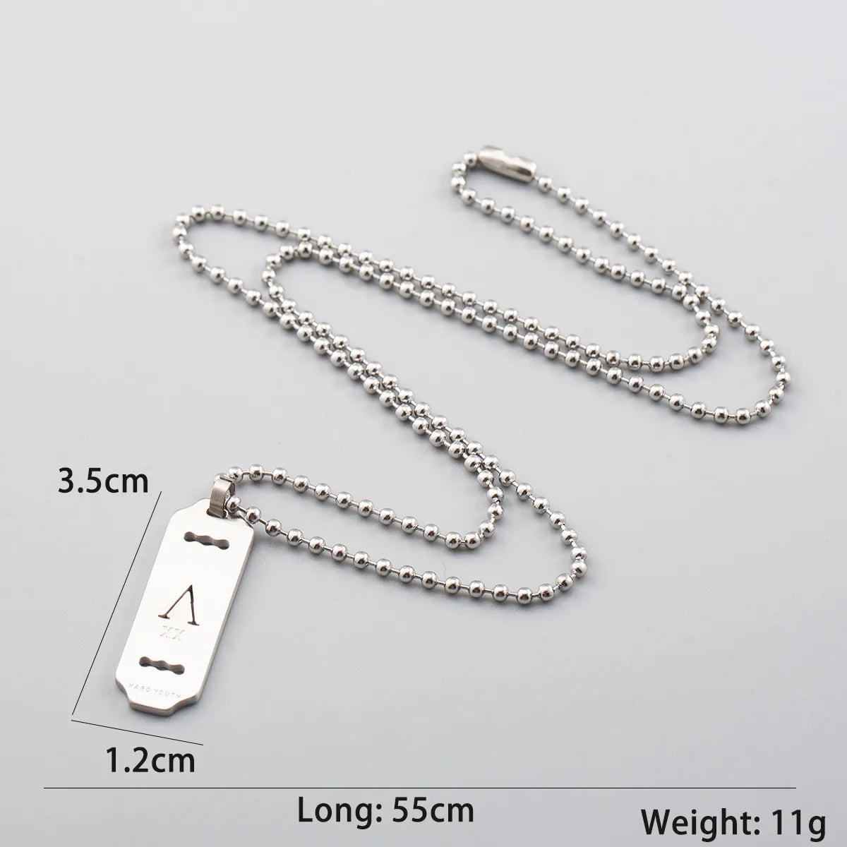 304 Stainless Steel Casual Hip-Hop Cool Style Polishing Hollow Out Geometric Letter Pendant Necklace