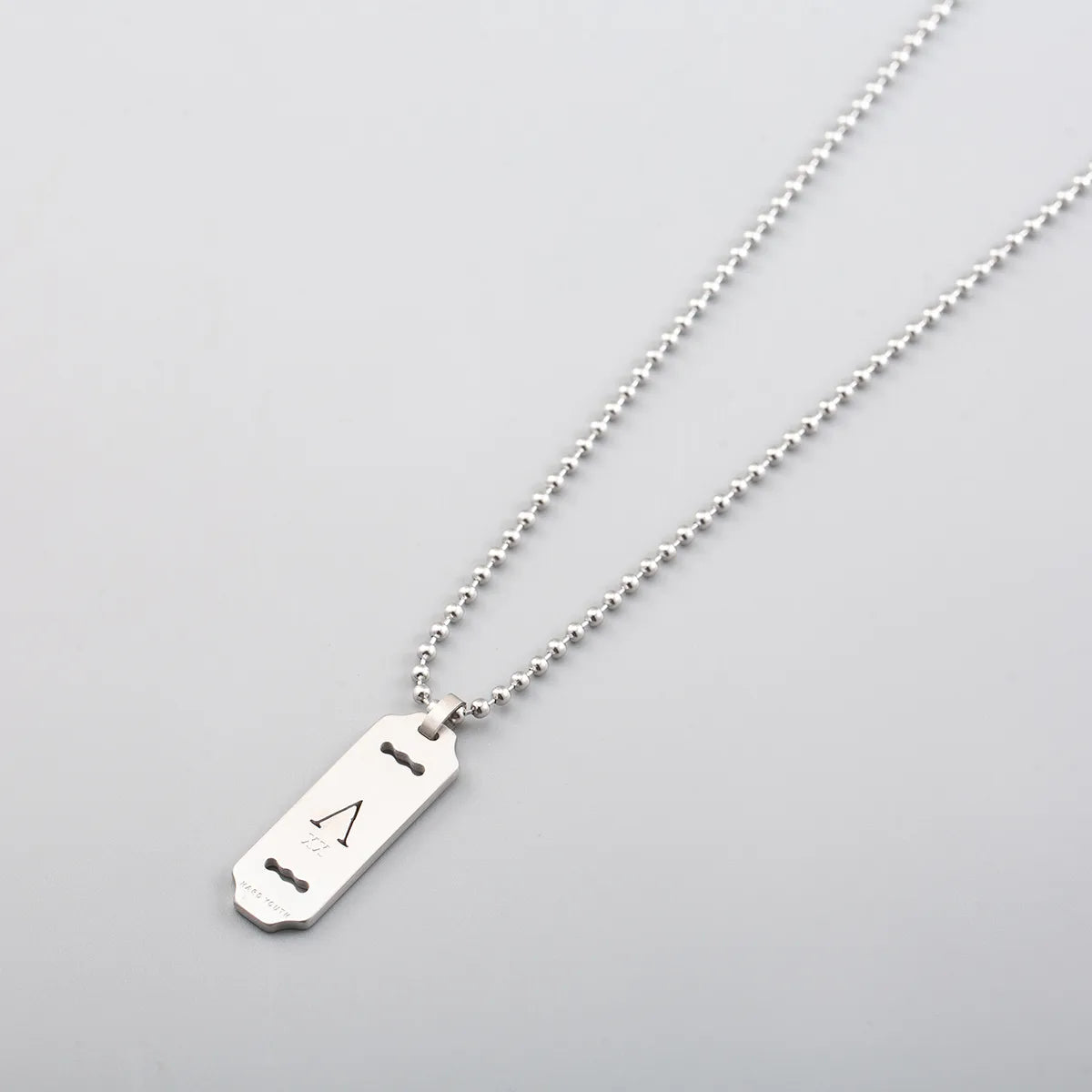 304 Stainless Steel Casual Hip-Hop Cool Style Polishing Hollow Out Geometric Letter Pendant Necklace