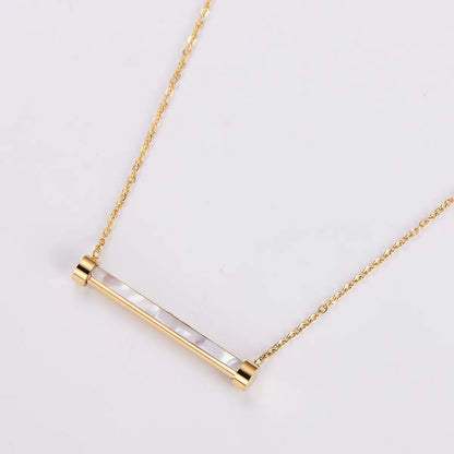 304 Stainless Steel Casual Inlay Solid Color Acrylic Pendant Necklace