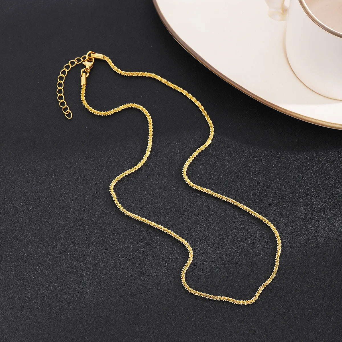 Wholesale Jewelry Casual Modern Style Solid Color 304 Stainless Steel 18K Gold Plated Necklace