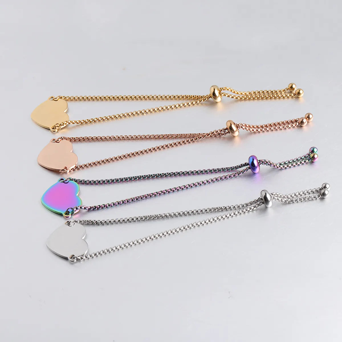 304 Stainless Steel Casual Plating Heart Shape Bracelets