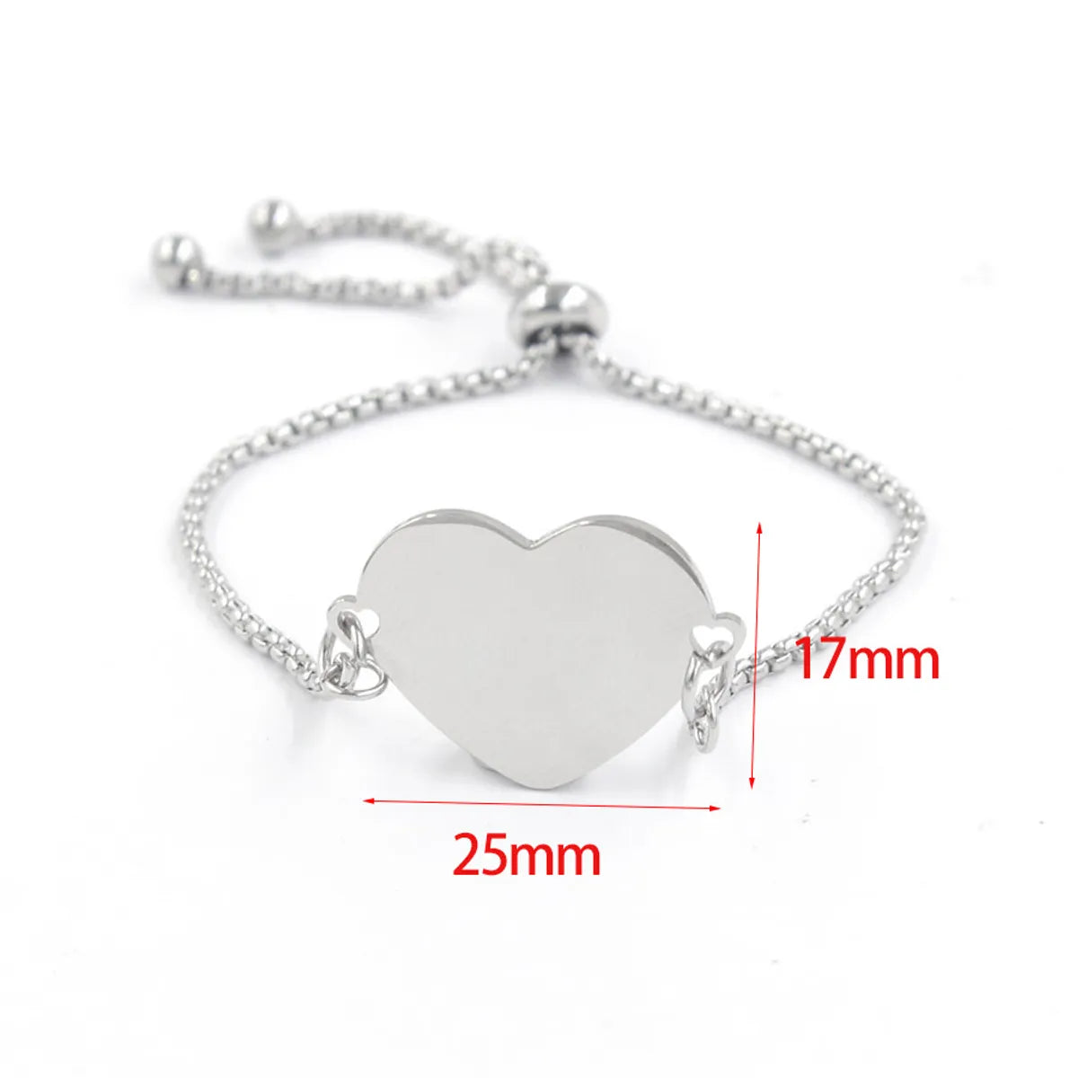 304 Stainless Steel Casual Plating Heart Shape Bracelets