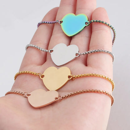 304 Stainless Steel Casual Plating Heart Shape Bracelets