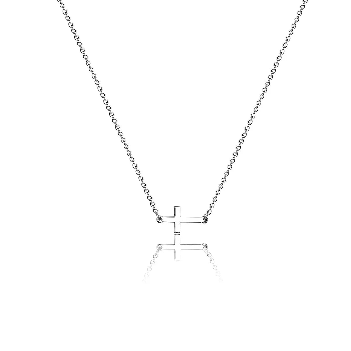 304 Stainless Steel Casual Simple Style Cross Double Layer Necklaces Pendant Necklace