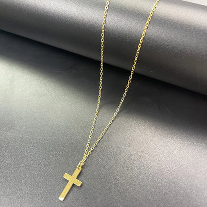 304 Stainless Steel Casual Simple Style Cross Double Layer Necklaces Pendant Necklace