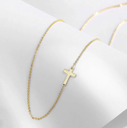 304 Stainless Steel Casual Simple Style Cross Double Layer Necklaces Pendant Necklace