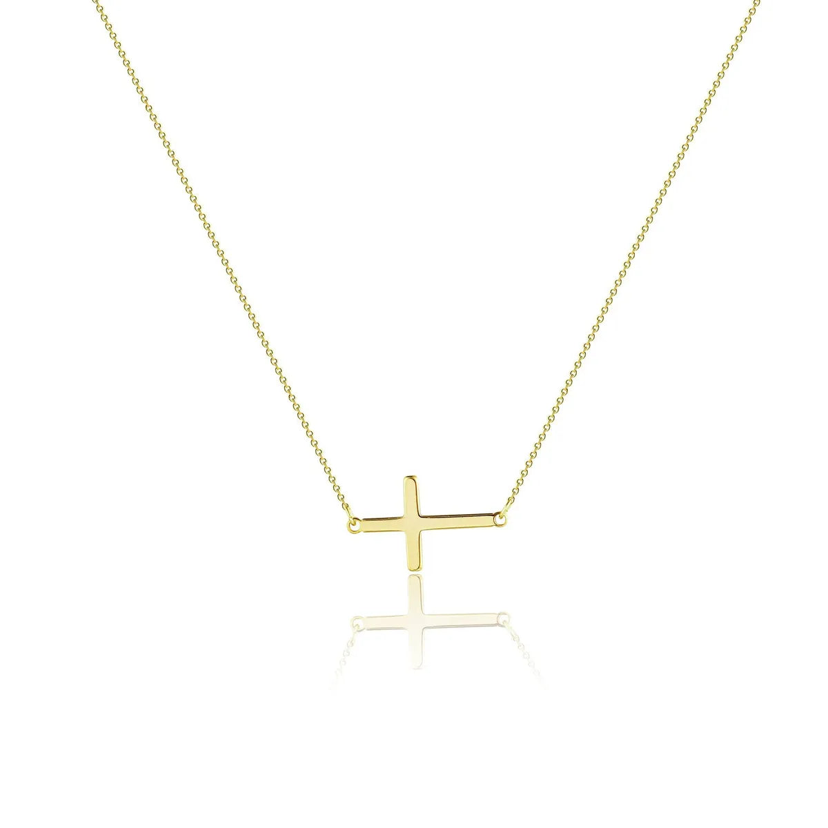 304 Stainless Steel Casual Simple Style Cross Double Layer Necklaces Pendant Necklace