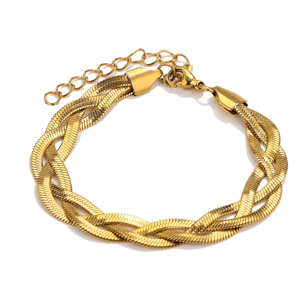 304 Stainless Steel Casual Simple Style Plating Braid Geometric Bracelets Necklace