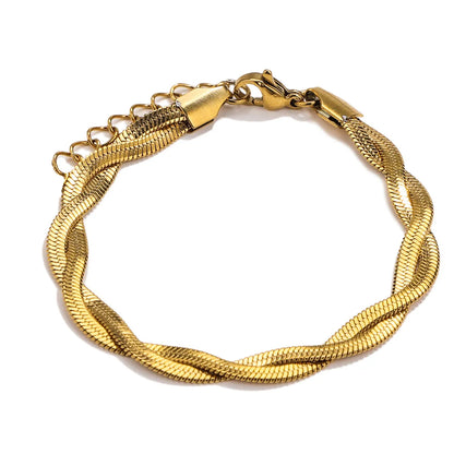 304 Stainless Steel Casual Simple Style Plating Braid Geometric Bracelets Necklace