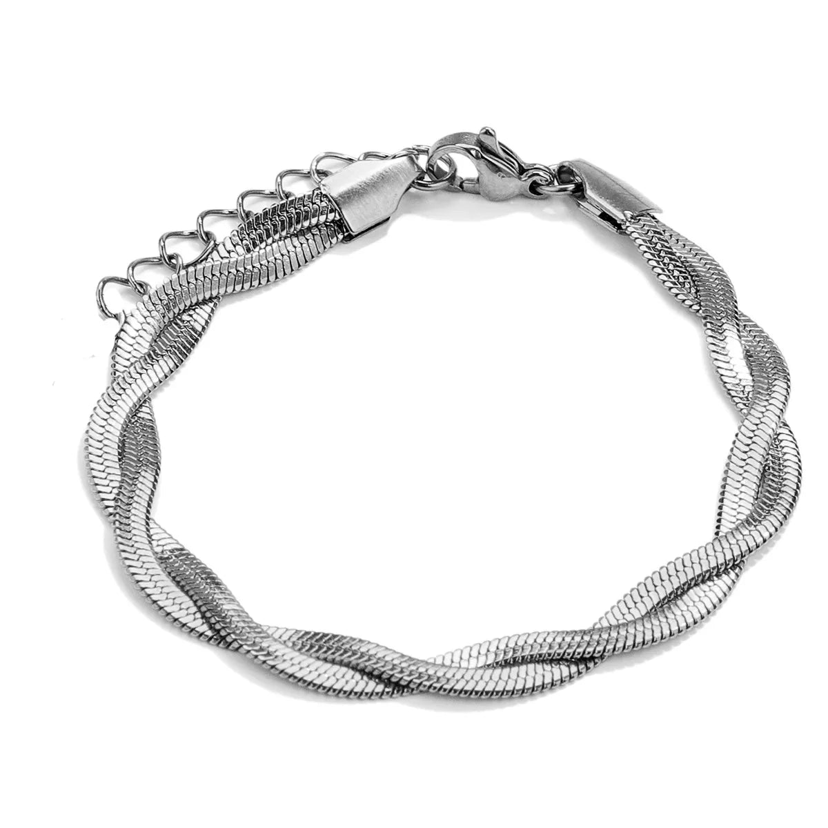 304 Stainless Steel Casual Simple Style Plating Braid Geometric Bracelets Necklace