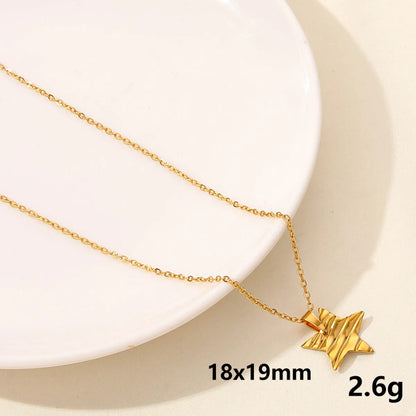 304 Stainless Steel Casual Simple Style Plating Sun Moon Heart Shape Pendant Necklace