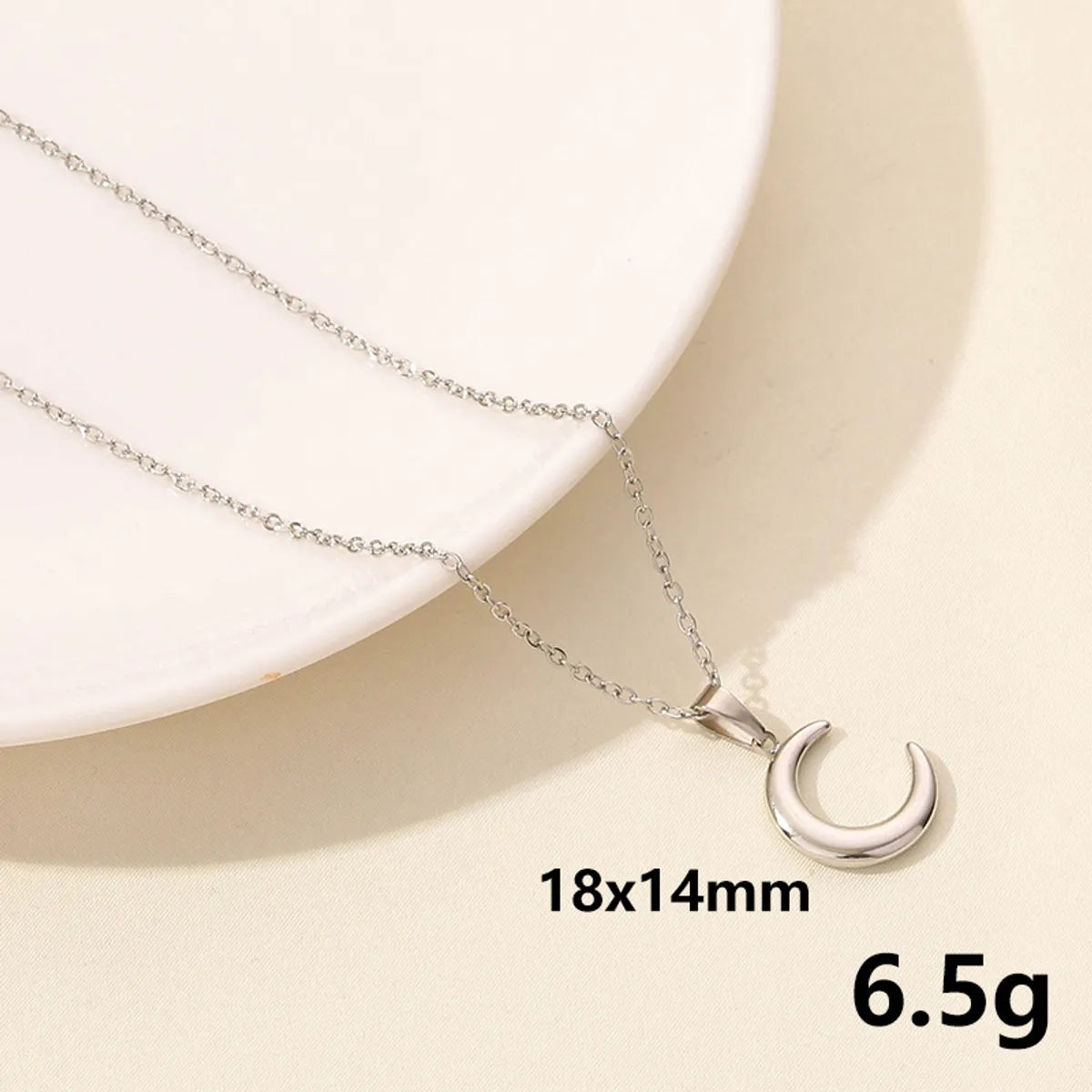 304 Stainless Steel Casual Simple Style Plating Sun Moon Heart Shape Pendant Necklace