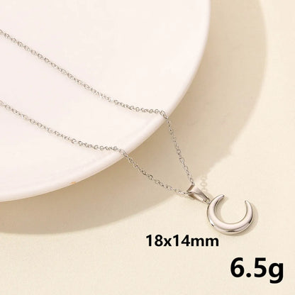 304 Stainless Steel Casual Simple Style Plating Sun Moon Heart Shape Pendant Necklace