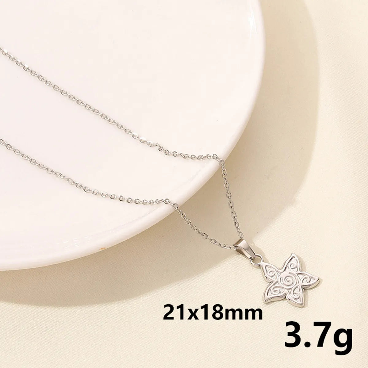 304 Stainless Steel Casual Simple Style Plating Sun Moon Heart Shape Pendant Necklace