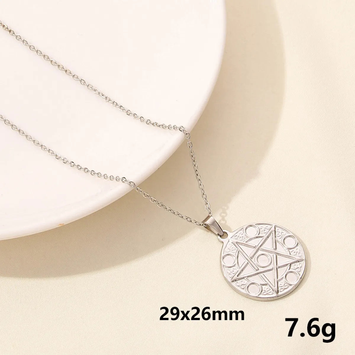 304 Stainless Steel Casual Simple Style Plating Sun Star Moon Pendant Necklace