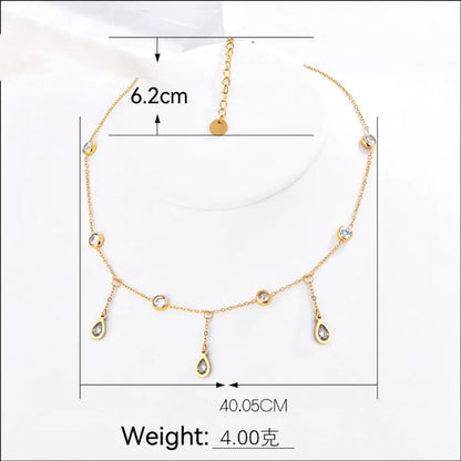 304 Stainless Steel Casual Simple Style Water Droplets Necklace