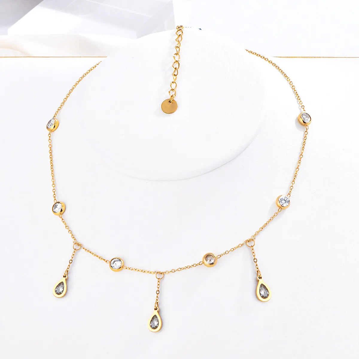 304 Stainless Steel Casual Simple Style Water Droplets Necklace