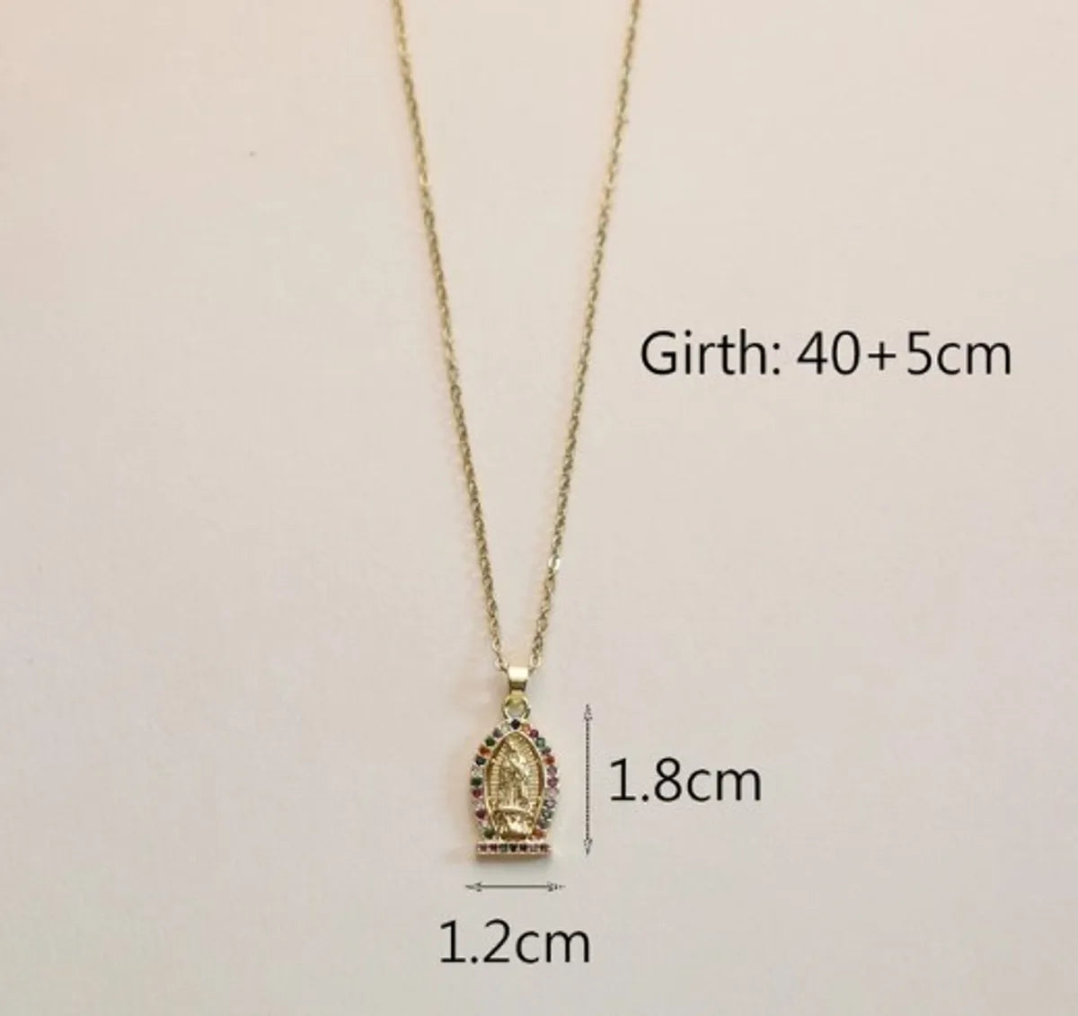 Wholesale IG Style Human Madonna Of The Yarnwinder 304 Stainless Steel Copper Inlay 18K Gold Plated Zircon Pendant Necklace