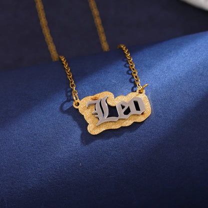 Wholesale IG Style Letter 304 Stainless Steel Copper 18K Gold Plated Pendant Necklace