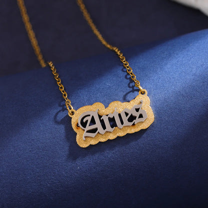 Wholesale IG Style Letter 304 Stainless Steel Copper 18K Gold Plated Pendant Necklace