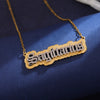 Wholesale IG Style Letter 304 Stainless Steel Copper 18K Gold Plated Pendant Necklace