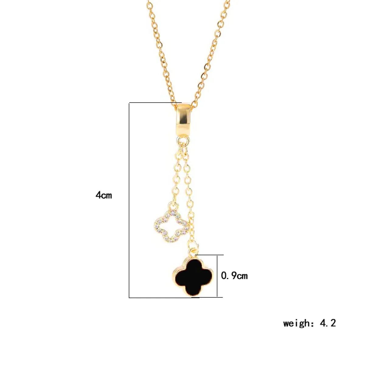 304 Stainless Steel Copper 18K Gold Plated K Gold Plated Cute Inlay Flower Butterfly Acrylic Shell Zircon Pendant Necklace