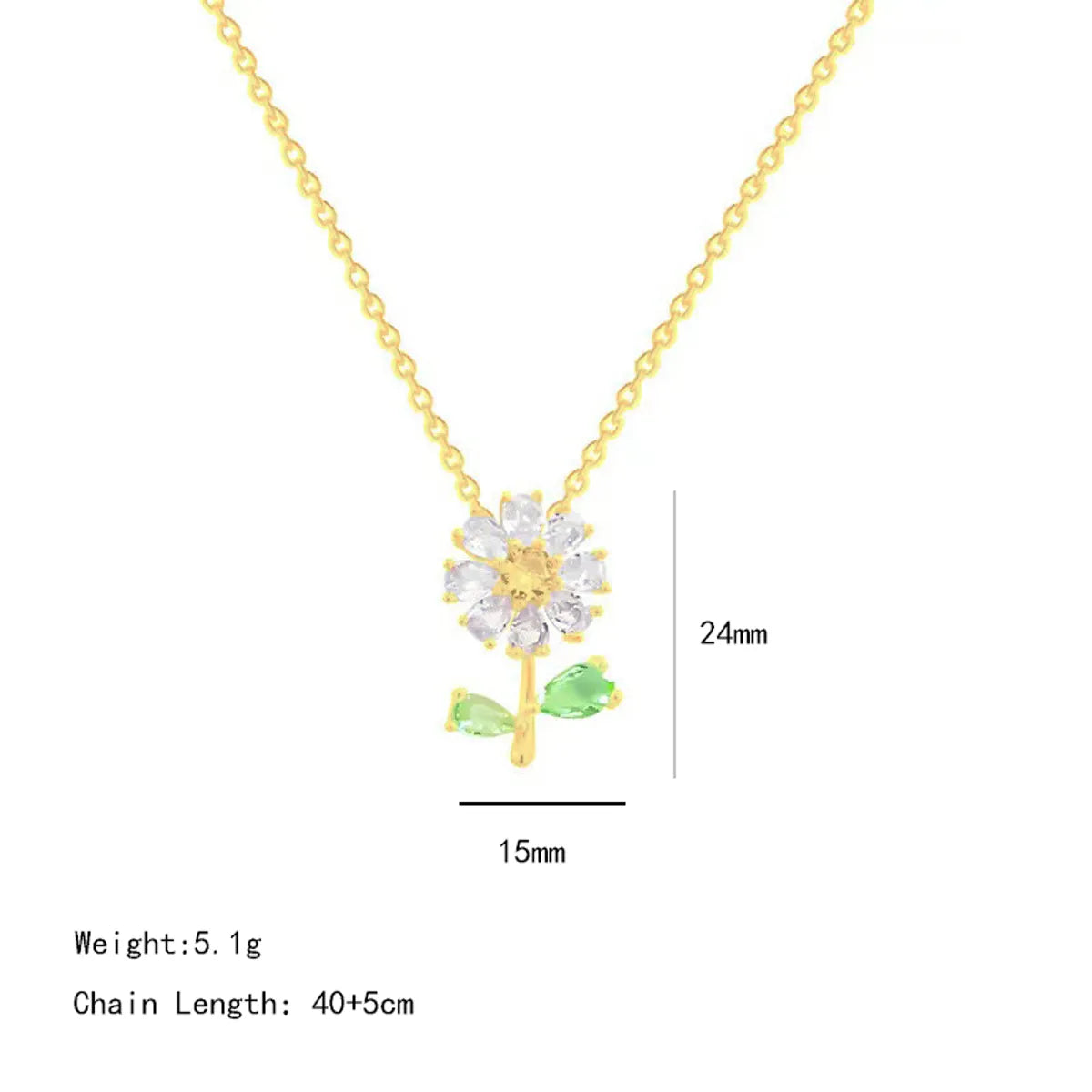 304 Stainless Steel Copper 18K Gold Plated K Gold Plated Cute Inlay Flower Butterfly Acrylic Shell Zircon Pendant Necklace