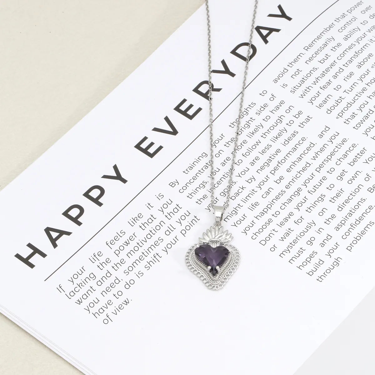 304 Stainless Steel Copper 18K Gold Plated Plating Inlay Heart Shape Rhinestones Pendant Necklace