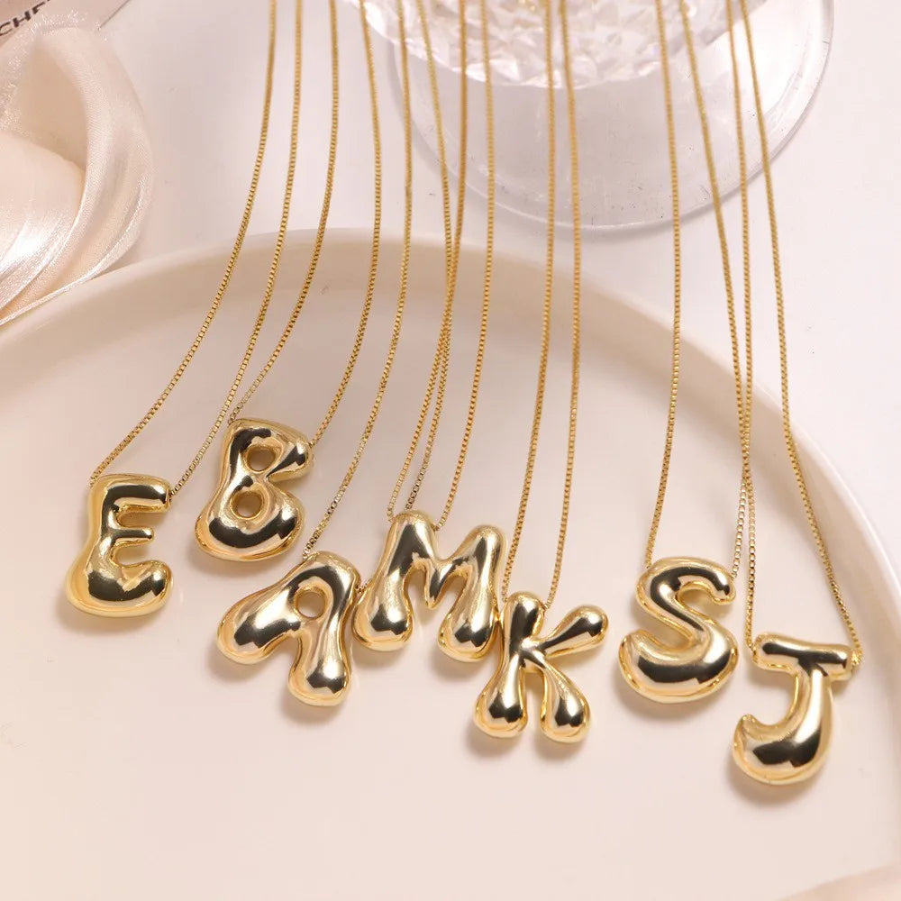 304 Stainless Steel Copper Casual Simple Style Letter Necklace