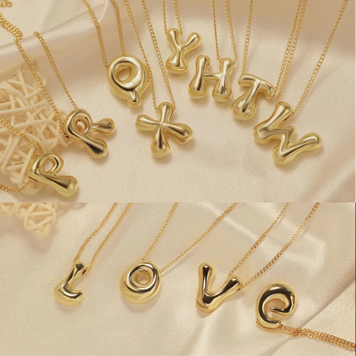 304 Stainless Steel Copper Casual Simple Style Letter Necklace