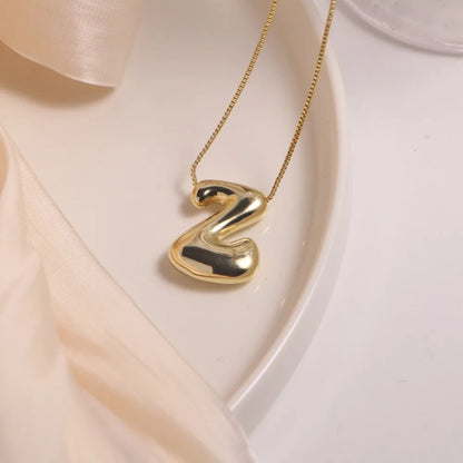 304 Stainless Steel Copper Casual Simple Style Letter Necklace