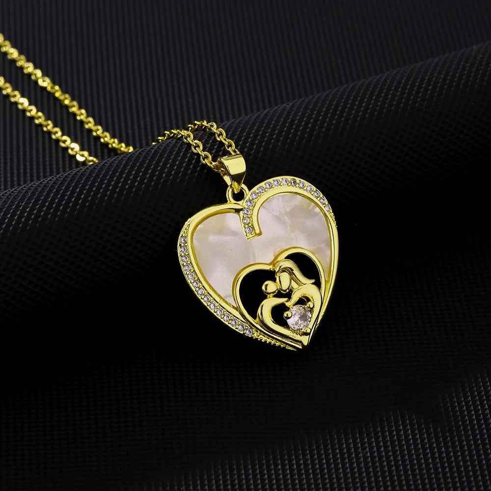 Wholesale Elegant Simple Style Letter Heart Shape 304 Stainless Steel Copper Inlay Zircon Pendant Necklace