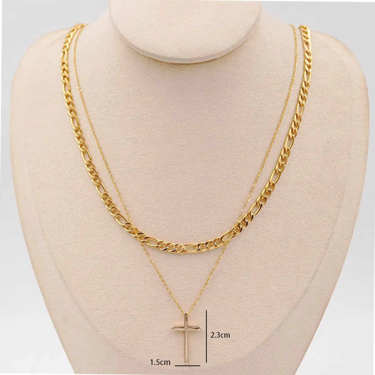 304 Stainless Steel Copper IG Style Simple Style Classic Style Cross Pendant Necklace