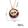 304 Stainless Steel Copper K Gold Plated Inlay Devil'S Eye Crystal Pendant Necklace