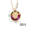 304 Stainless Steel Copper K Gold Plated Inlay Human Artificial Crystal Zircon Pendant Necklace