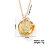 304 Stainless Steel Copper K Gold Plated Inlay Human Artificial Crystal Zircon Pendant Necklace