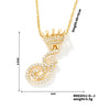 304 Stainless Steel Copper K Gold Plated Inlay Letter Zircon Pendant Necklace