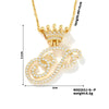 304 Stainless Steel Copper K Gold Plated Inlay Letter Zircon Pendant Necklace