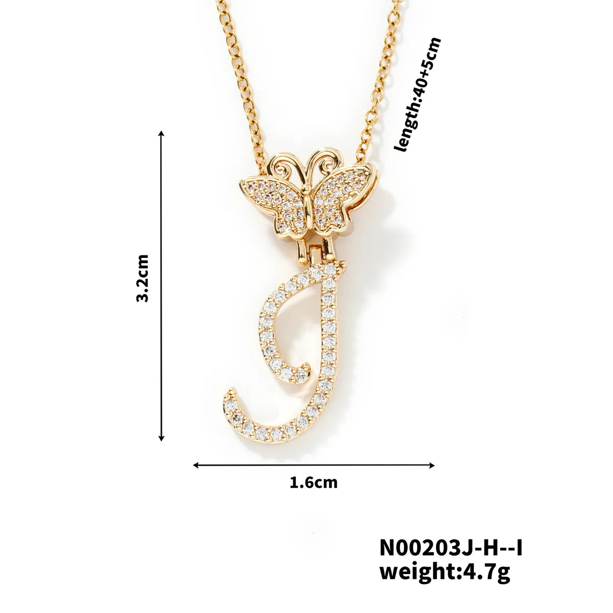 304 Stainless Steel Copper K Gold Plated Inlay Letter Zircon Pendant Necklace