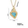 304 Stainless Steel Copper K Gold Plated Three-Dimensional Inlay Heart Shape Strawberry Glass Pendant Necklace