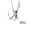 304 Stainless Steel Copper Rhodium Plated Hip-Hop Vacation Shiny Plating Inlay Letter Zircon Pendant Necklace