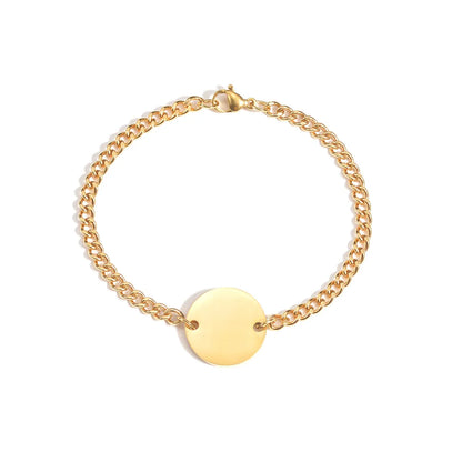 Classical Solid Color Solid Color 201 Stainless Steel Gold Plated Bracelets In Bulk