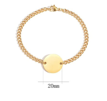 Classical Solid Color Solid Color 201 Stainless Steel Gold Plated Bracelets In Bulk