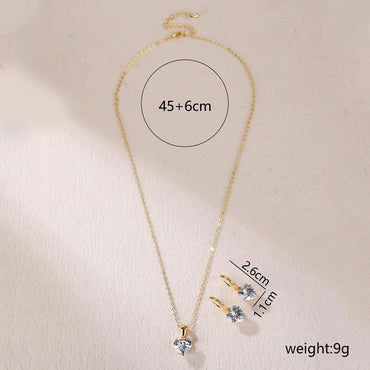 Wholesale Jewelry Luxurious Simple Style Heart Shape 304 Stainless Steel Zircon Gold Plated Plating Inlay Necklace