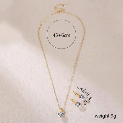 Wholesale Jewelry Luxurious Simple Style Heart Shape 304 Stainless Steel Zircon Gold Plated Plating Inlay Necklace